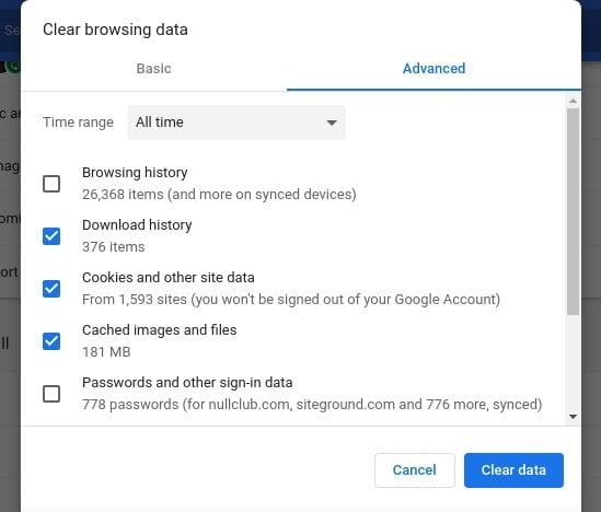 Clear Cache to Fix Error Code [pii_email_cbd448bbd34c985e423c]