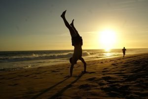 Handstand on the beach