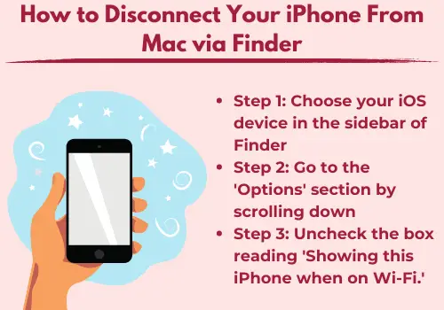 Disconnect Your iPhone From Mac via Finder