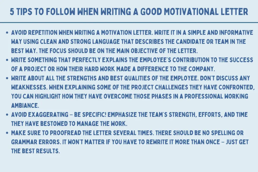 5 Tips to Follow When Writing A Good Motivational Letter