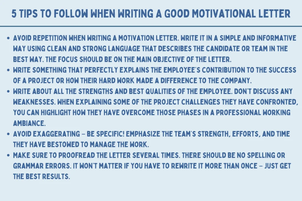 How to Write a Motivational Letter to Employees with Examples 3 5 Tips to Follow When Writing A Good Motivational Letter