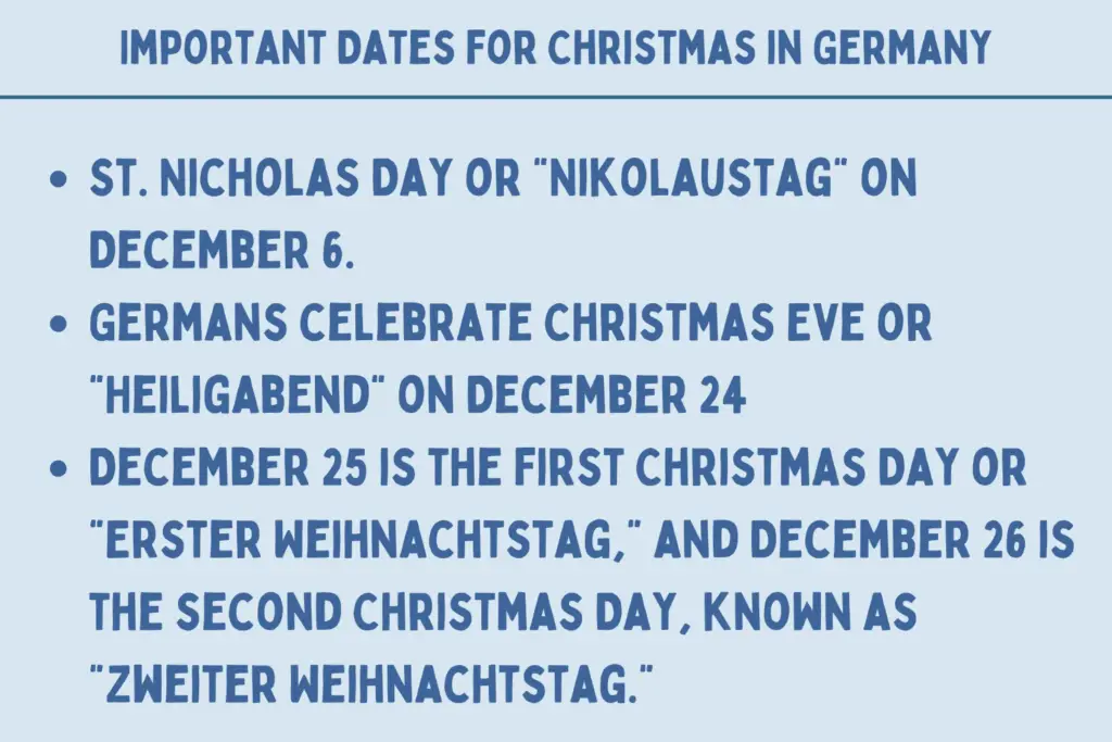 Important Dates for Christmas in Germany