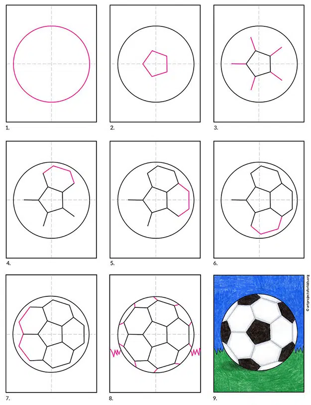 How to Draw a Soccer Ball & Goal? - Easy Steps To Draw 1