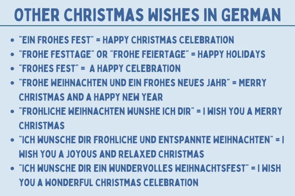 Other Christmas Wishes in German